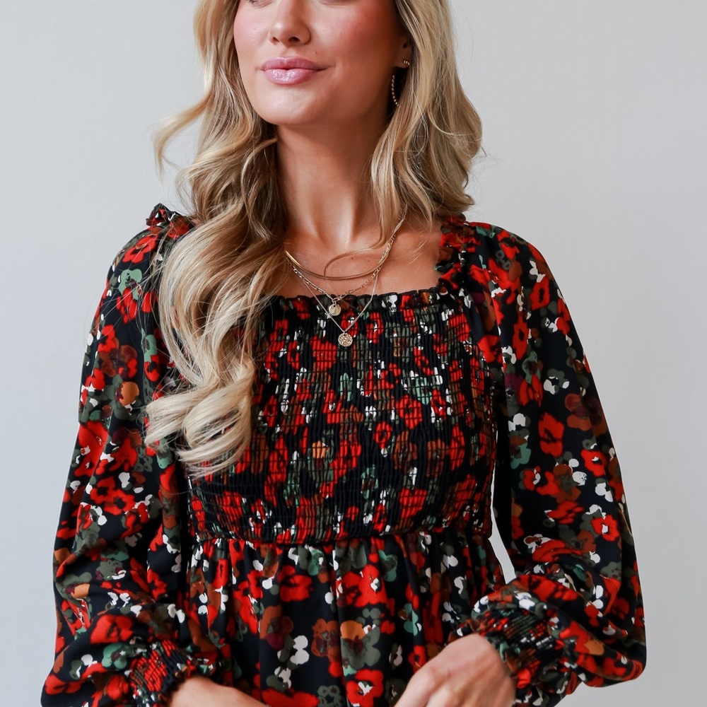 Dress Up Floral Smocked Women's Top